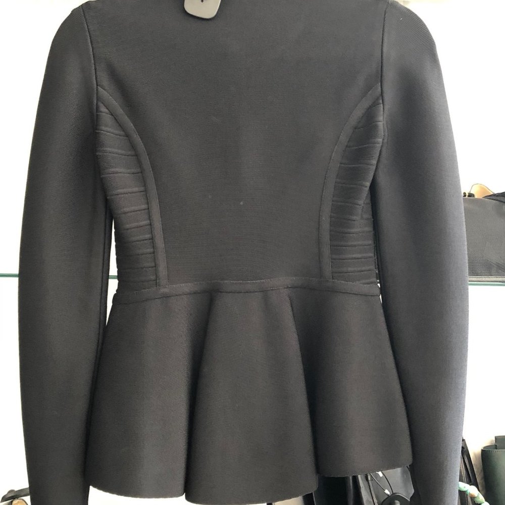 HERVE LEGER Blk Zip Front "Jaelynn" Blazer/Jacket - Picture 5 of 7